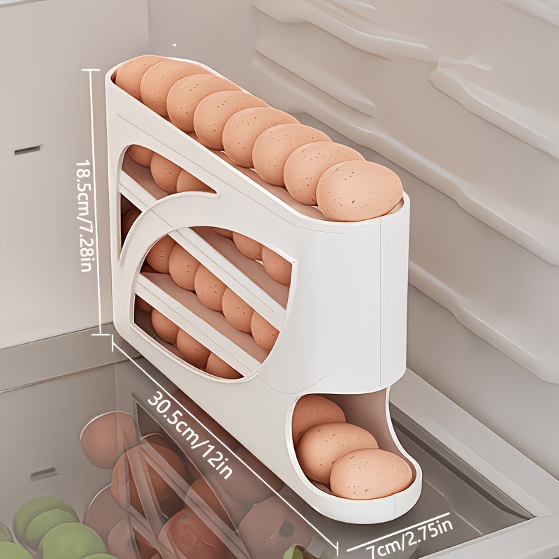 1Pcs Auto Rolling Egg Dispense - Egg Storage Holder recension och pris