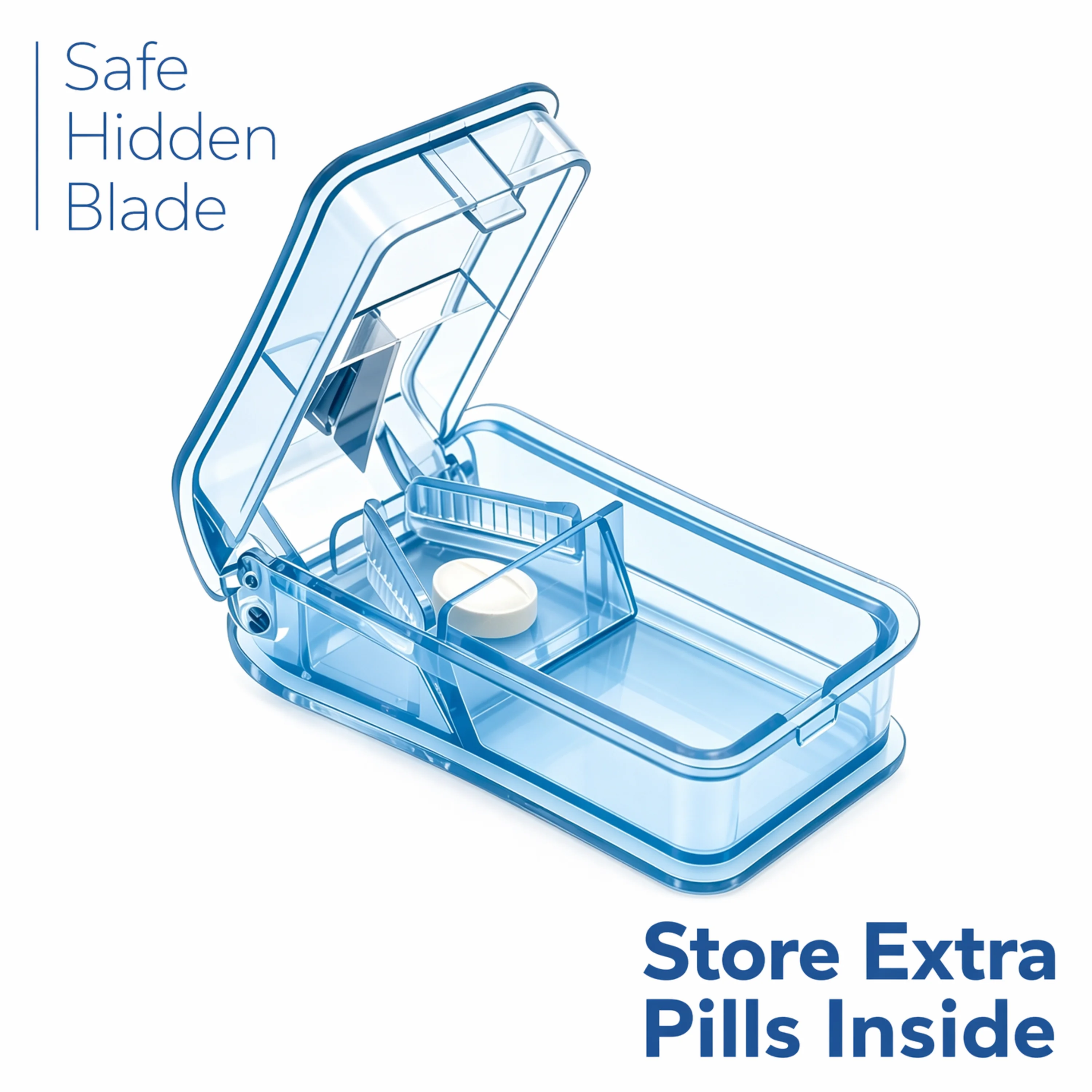 Portable 2 In 1 Pill Splitter  - Food Storage Unit recension och pris