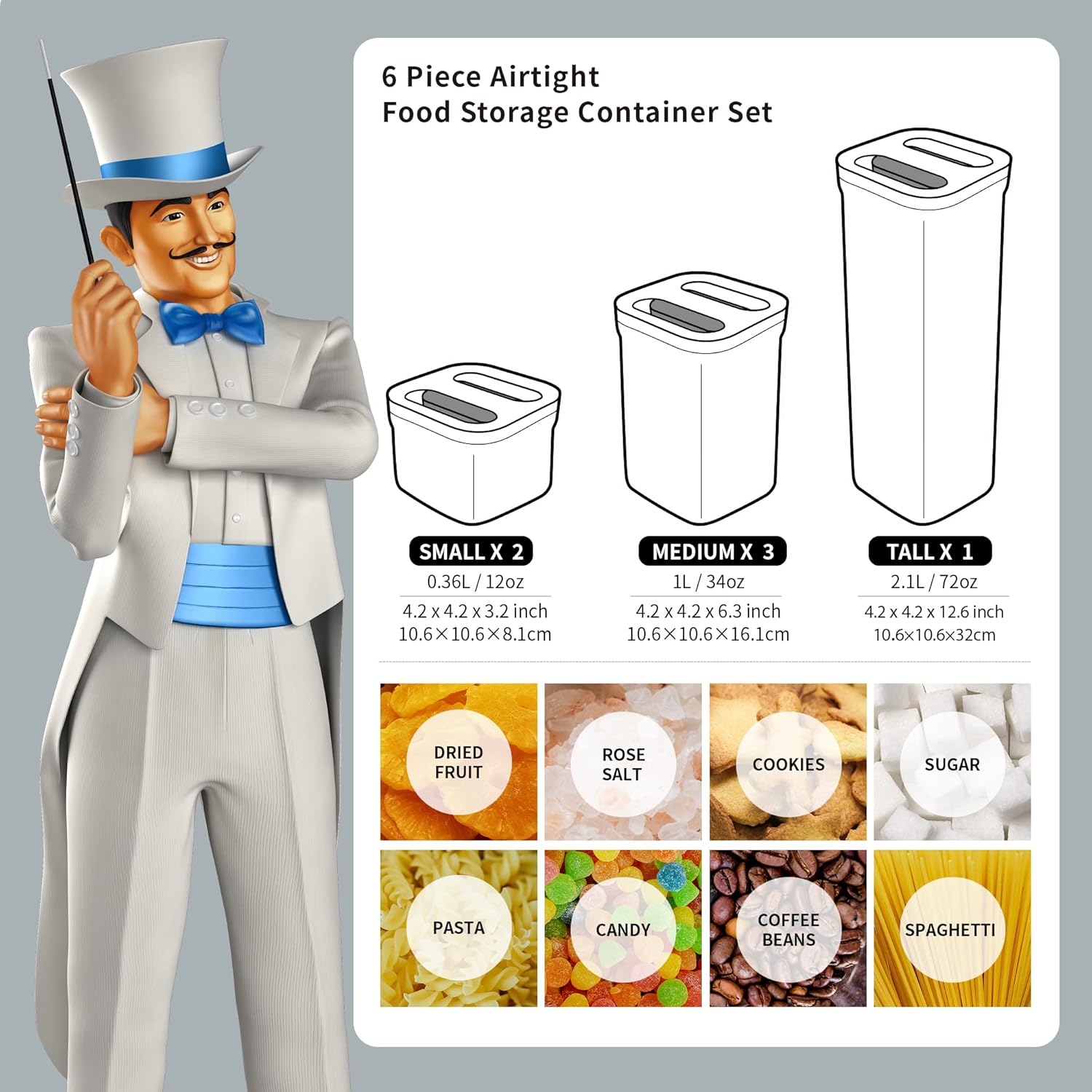 Airtight Food Storage Containe - Food Storage For Pantry recension och pris