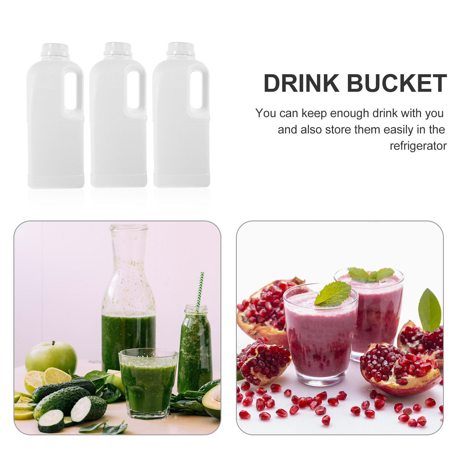3Pcs Eco-Friendly 2 Gallon Wat - Food Storage Plastic Containers With Lids recension och pris