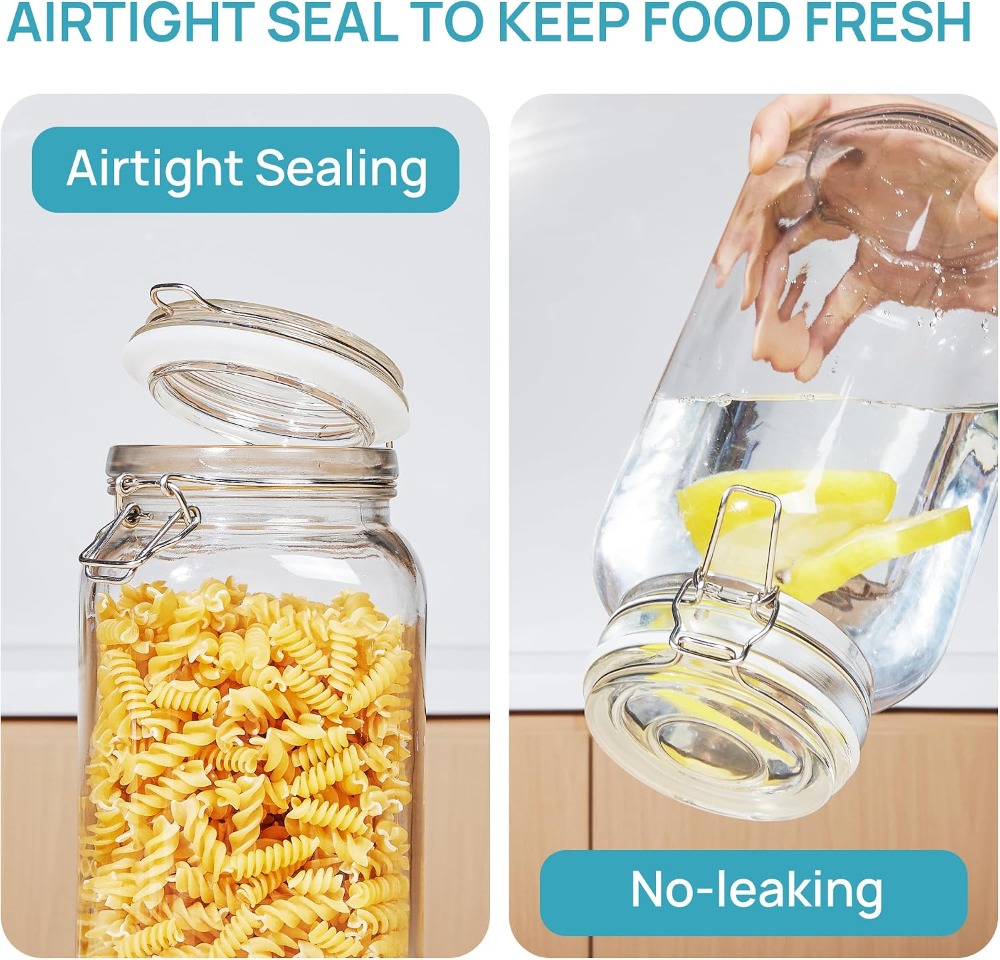 78oz Glass Food Storage Jars w - Airtight Cereal Jar recension och pris