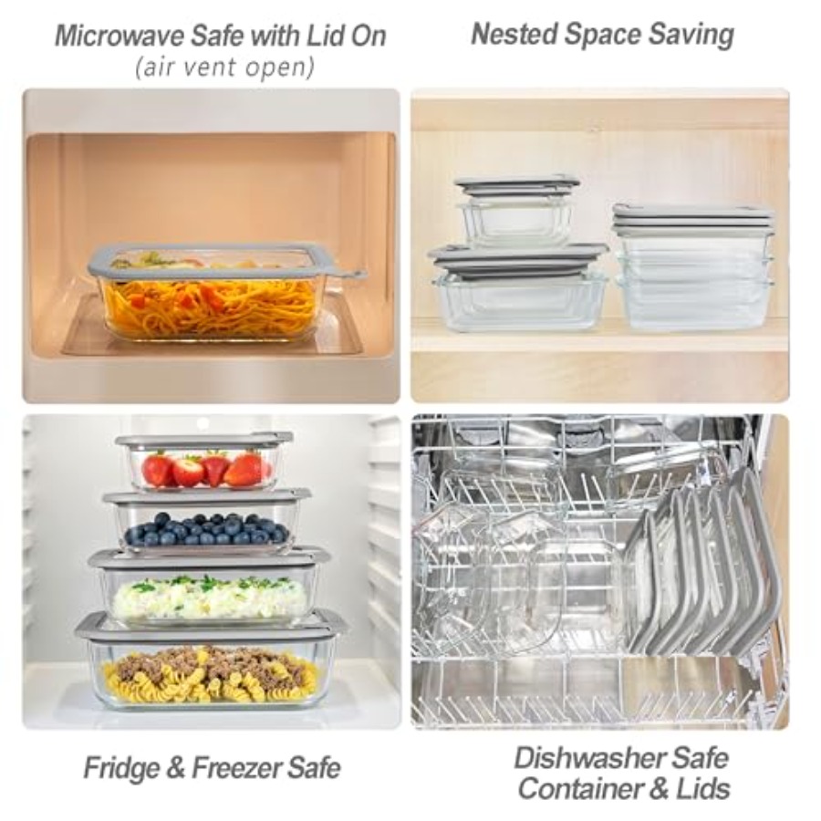 Glass Food Containers with Gla - Food Storage Lidl recension och pris