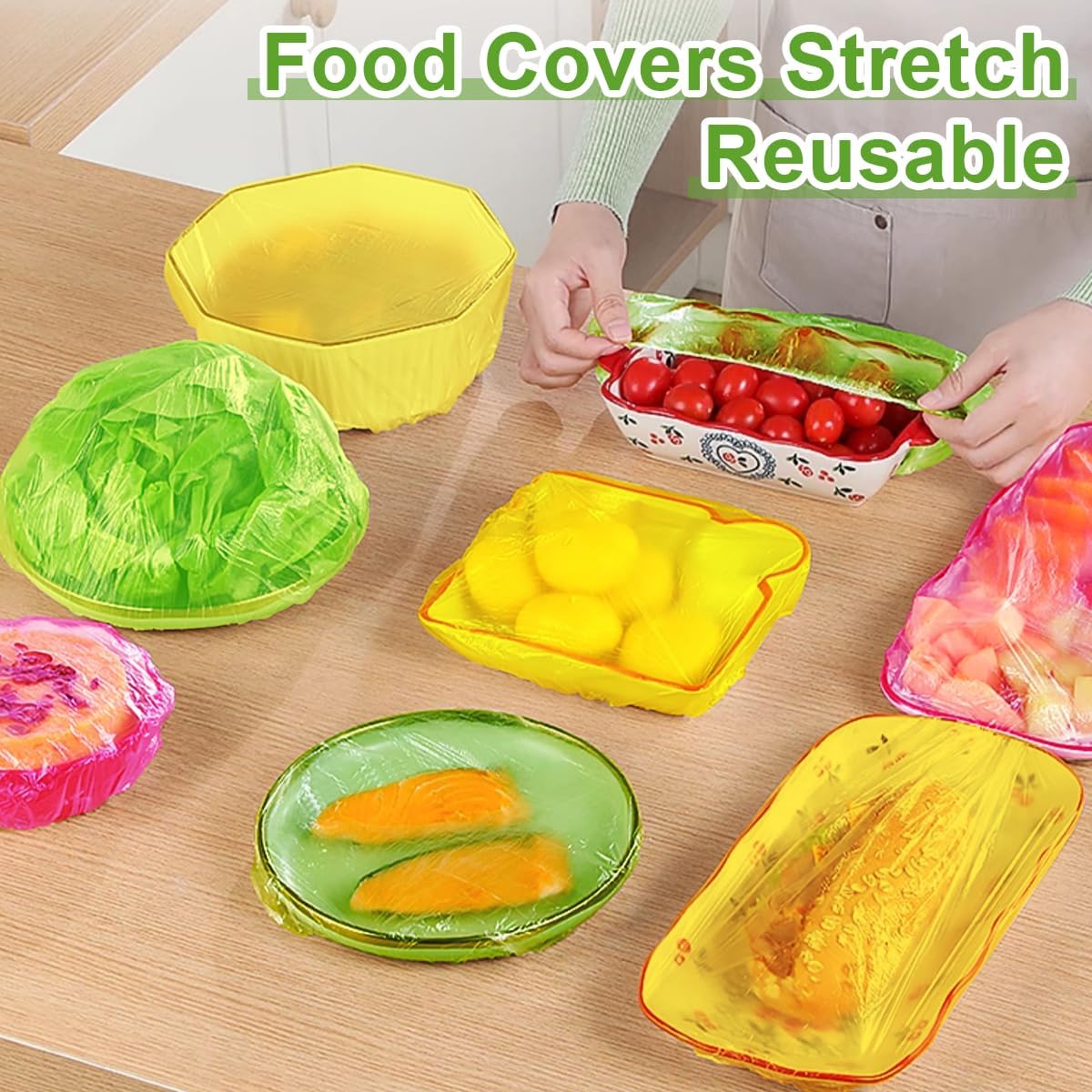 Bowl Covers Plastic Elastic Wr - Food Storage Reusable Bags recension och pris