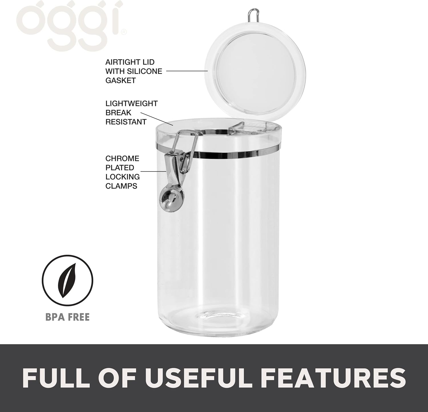 Large Clear Canister with Airt - Food Storage For Pantry recension och pris