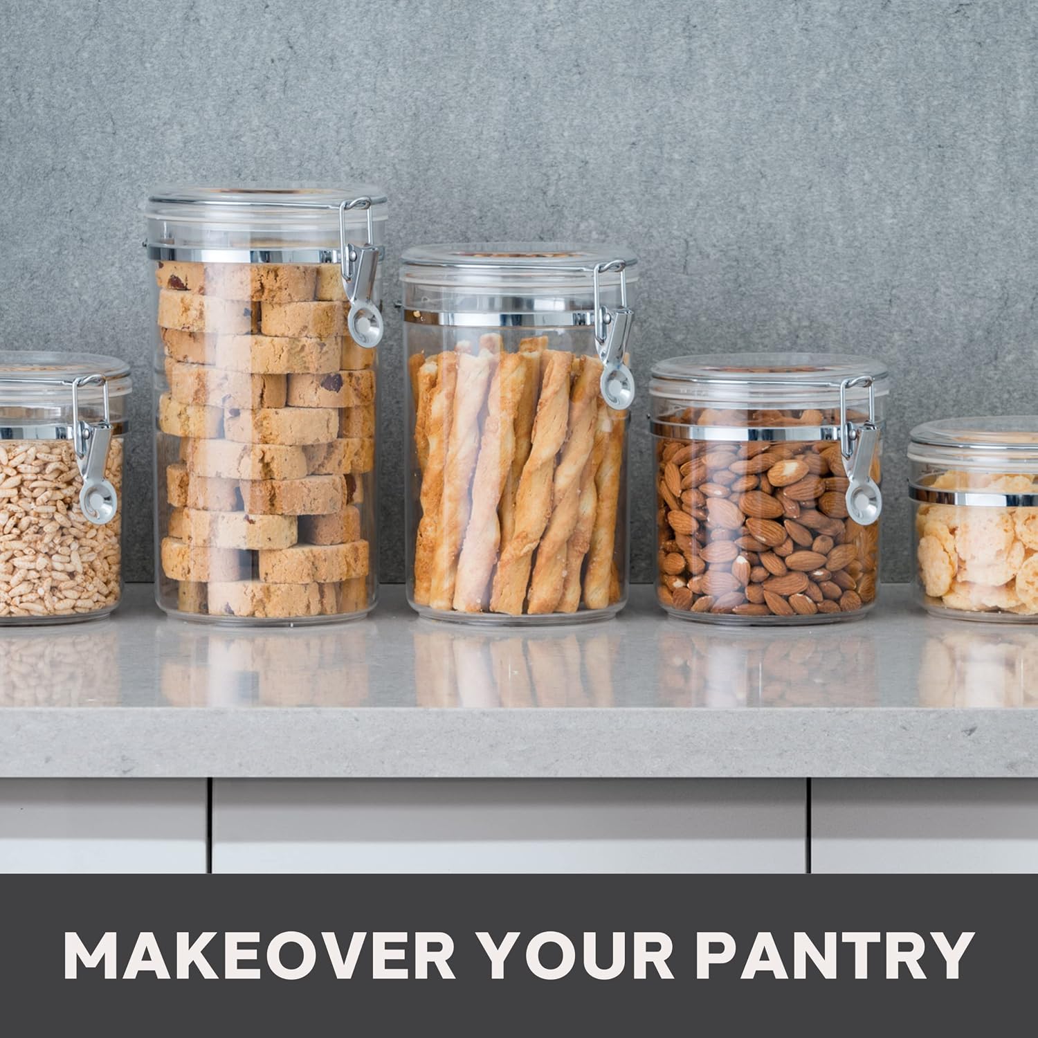 Large Clear Canister with Airt - Food Storage For Pantry recension och pris