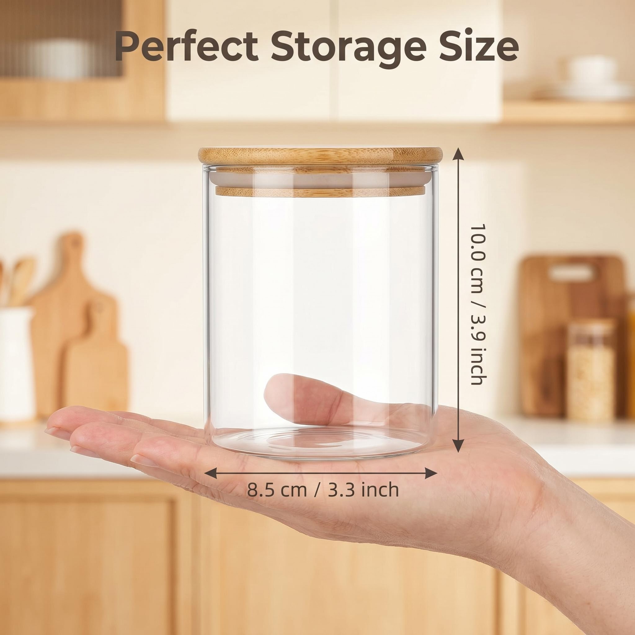 9 Pieces Clear Glass Storage C - Airtight Cereal Jar recension och pris