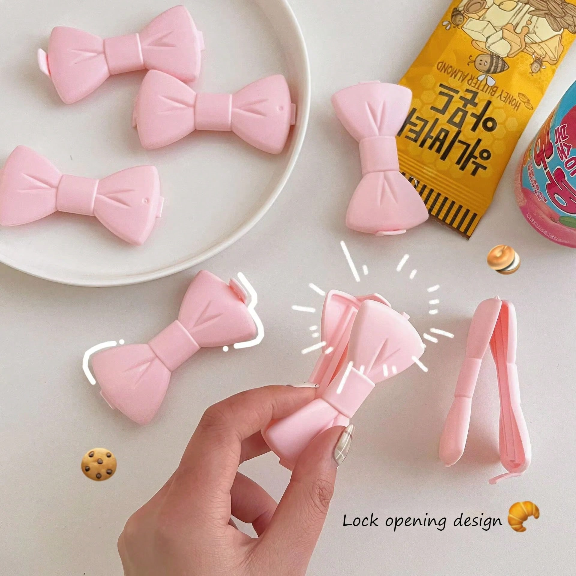 5PCS Kawaii Food Sealing Clip  - Food Storage Reusable Bags recension och pris