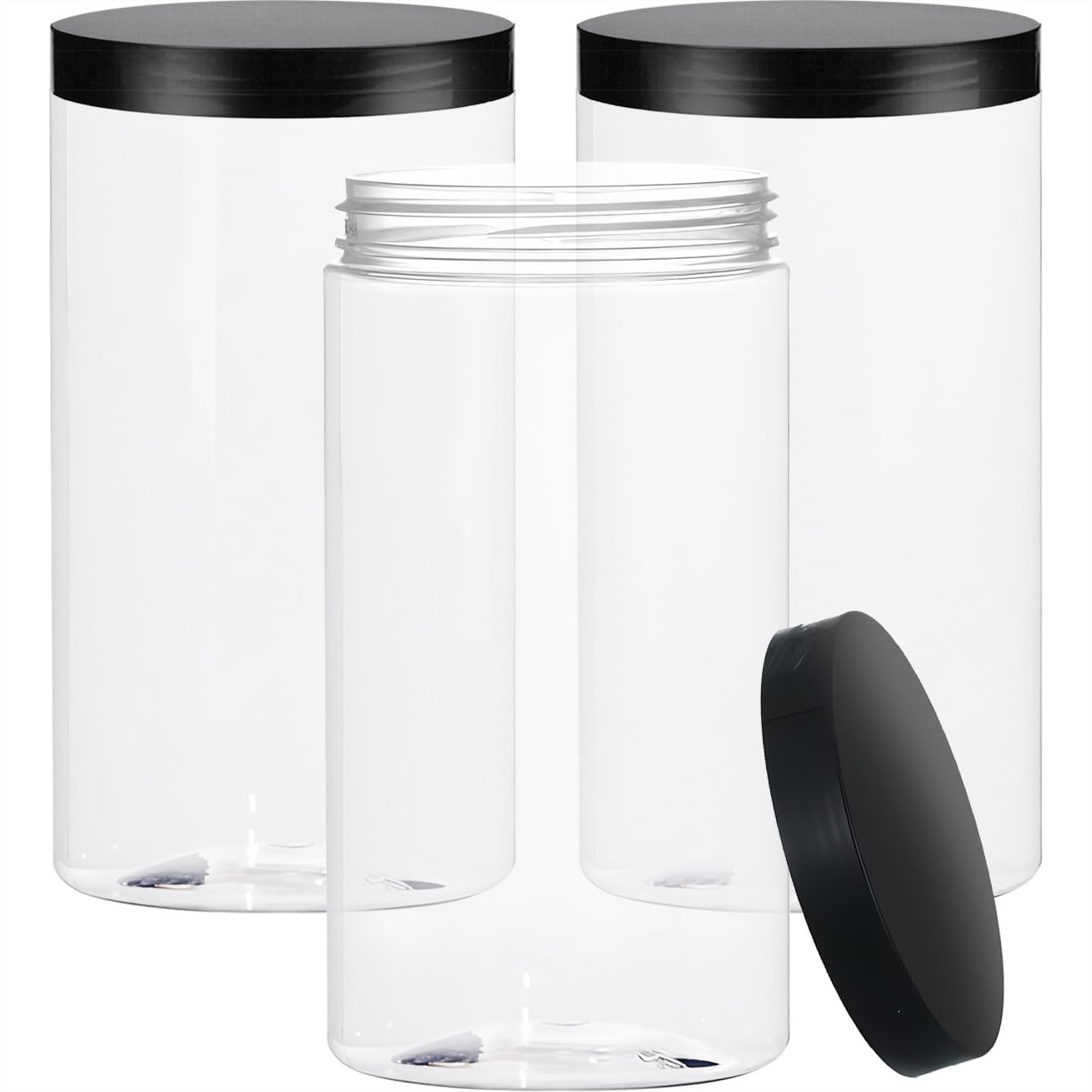 33oz Clear Plastic Jars with L - Food Storage Jars Plastic recension och pris