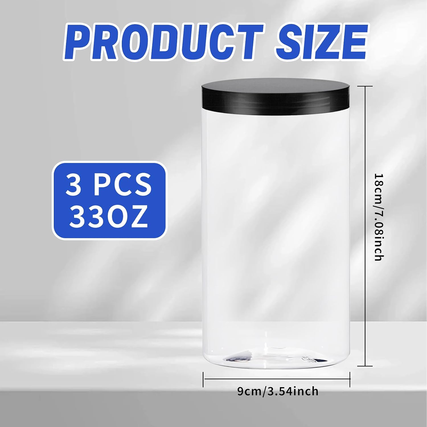 33oz Clear Plastic Jars with L - Food Storage Jars Plastic recension och pris