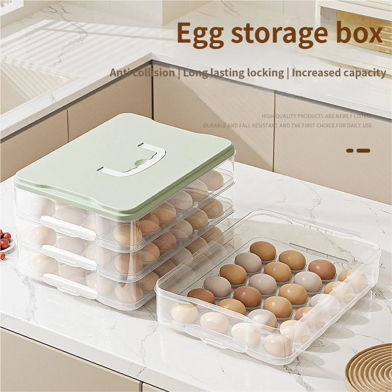 Egg Carton Storage Box with Li - Food Storage With Dividers recension och pris