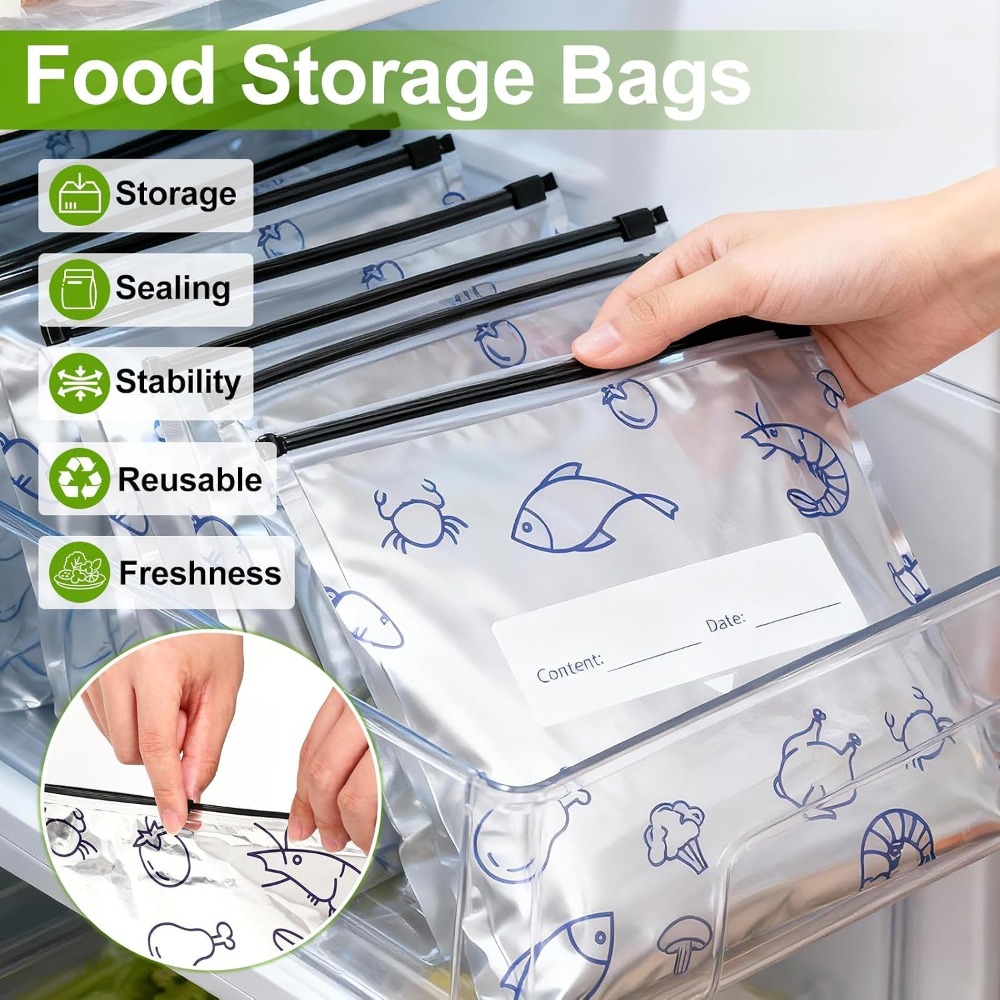 30 Pcs Reusable Mylar Bags for - Food Storage For Long Term recension och pris