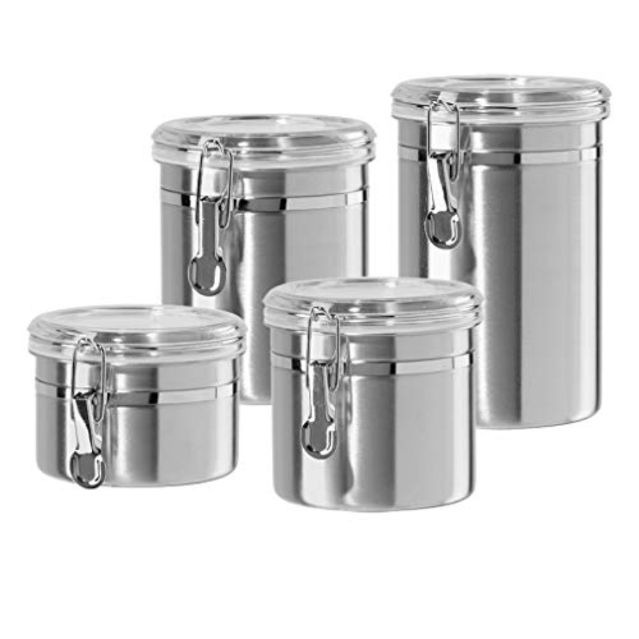 Set of 4 Stainless Steel Kitch - Food Storage Canister recension och pris