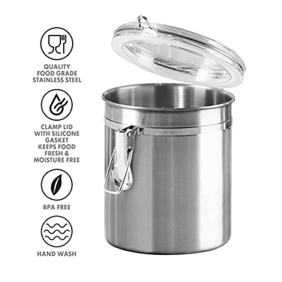 Set of 4 Stainless Steel Kitch - Food Storage Canister recension och pris