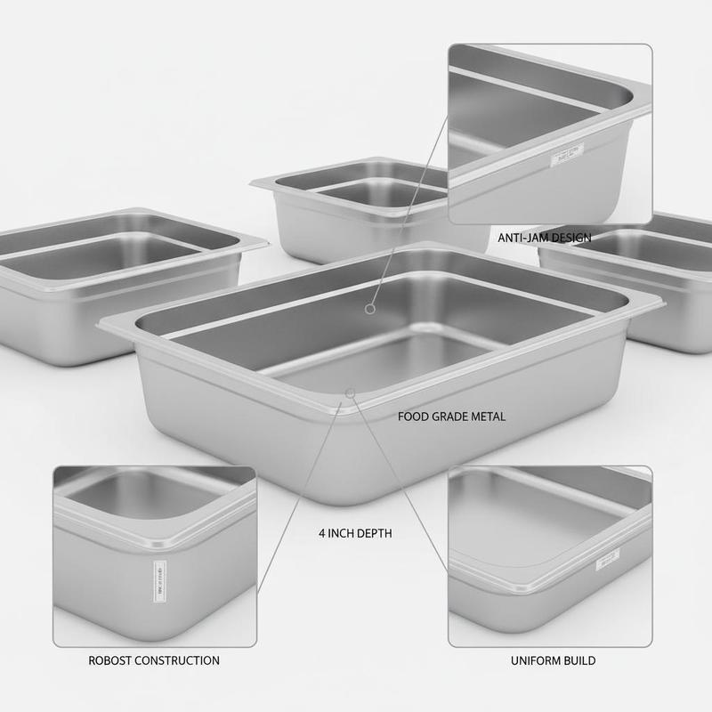 6 Pack Catering Trays Full Siz - Food Storage Unit recension och pris