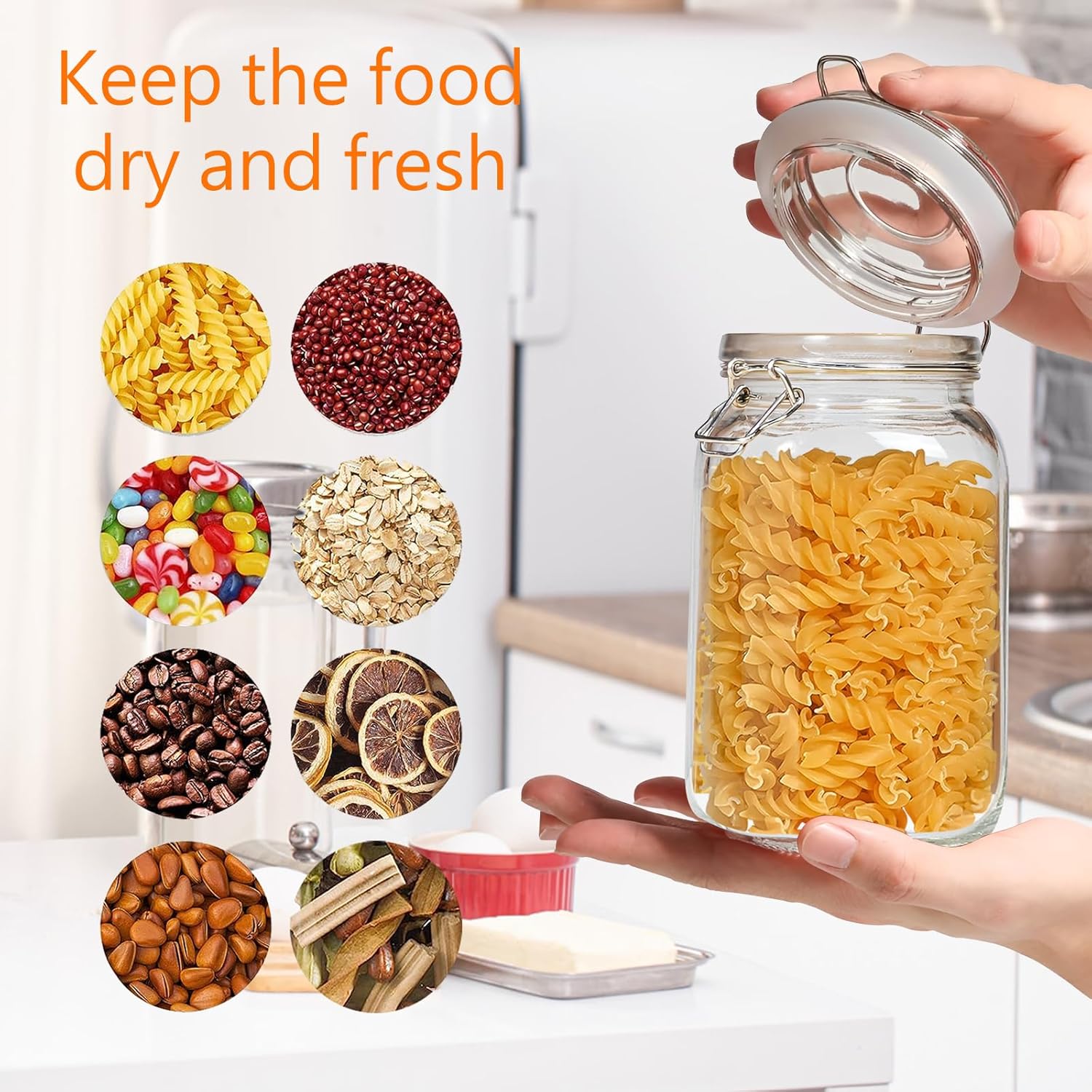 Clear Food Storage Jars 50oz S - Food Storage For Pantry recension och pris