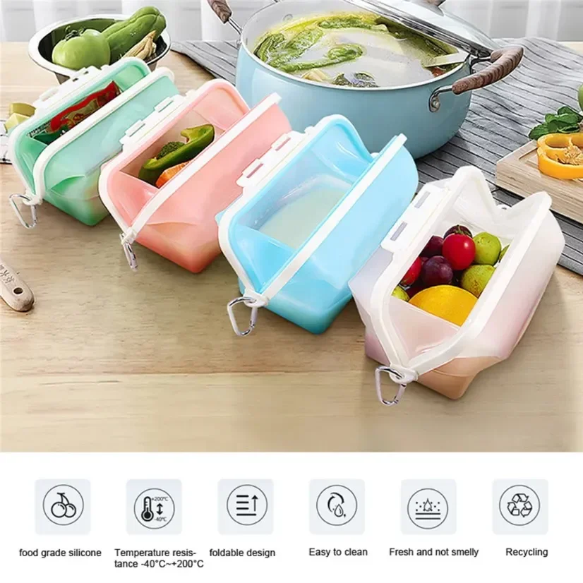 Silicone Travel Premium Reusab - Food Storage Reusable Bags recension och pris