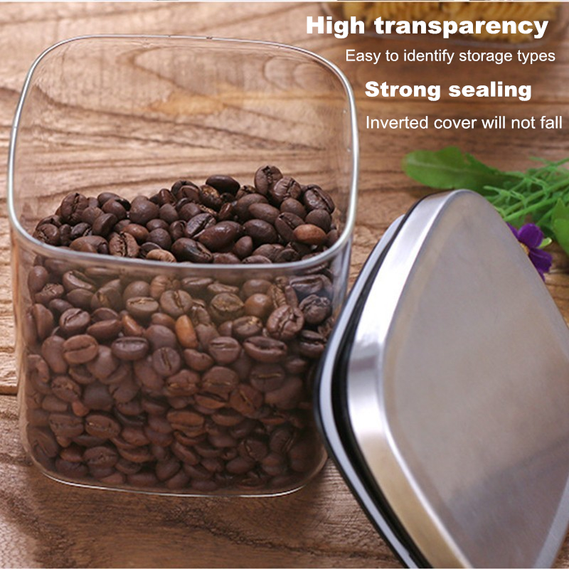 Square Glass Jars With Stainle - Food Storage Lidl recension och pris