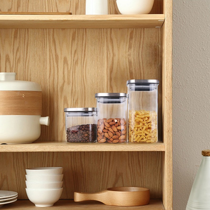 Square Glass Jars With Stainle - Food Storage Lidl recension och pris