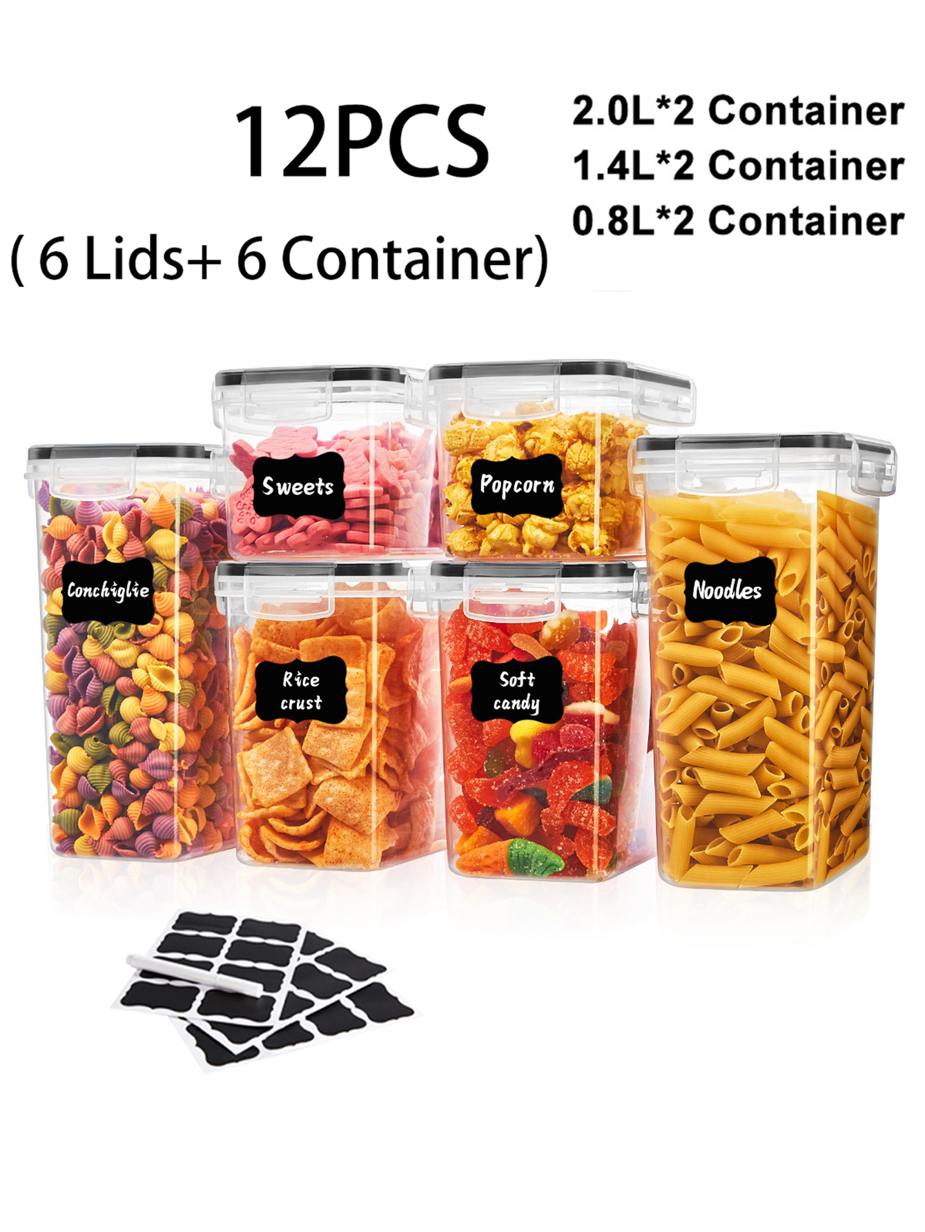 12pcs，Airtight food storage co - Food Storage Jars Plastic recension och pris