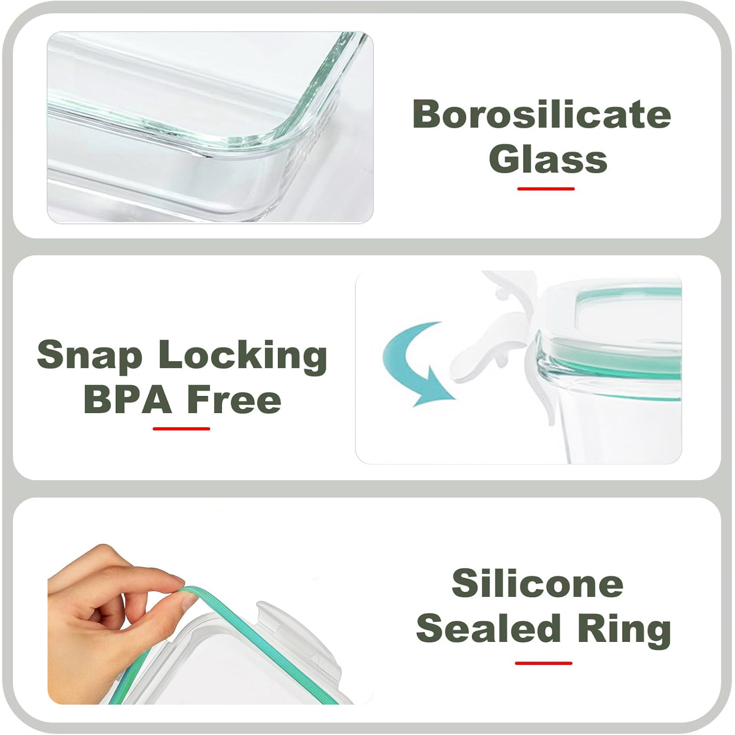 8-Pack Airtight Glass Food Sto - Food Storage And Preservation recension och pris