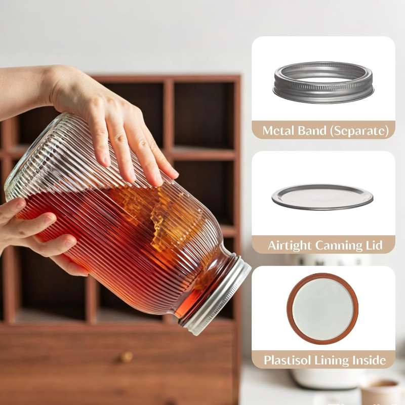 2PCS Wide-Mouth Glass Mason Ja - Food Storage Lidl recension och pris