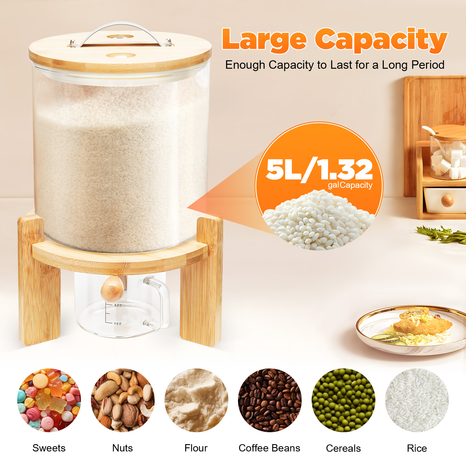 Capacity Airtight Glass Dry Fo - Food Storage Lidl recension och pris
