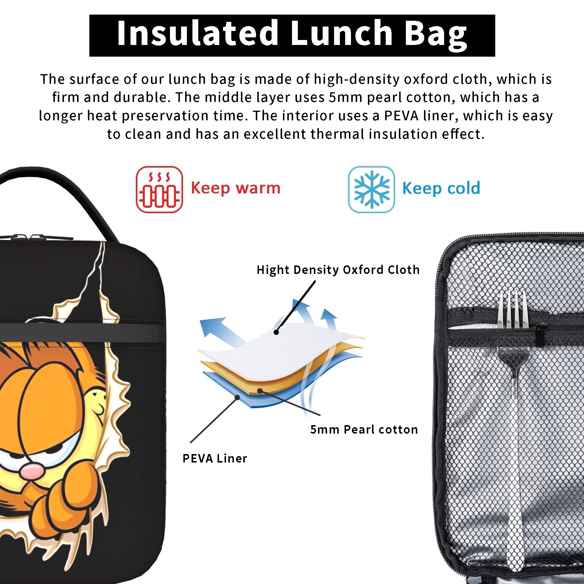 Garfielded Insulated Lunch Bag - Food Storage In Cooler recension och pris