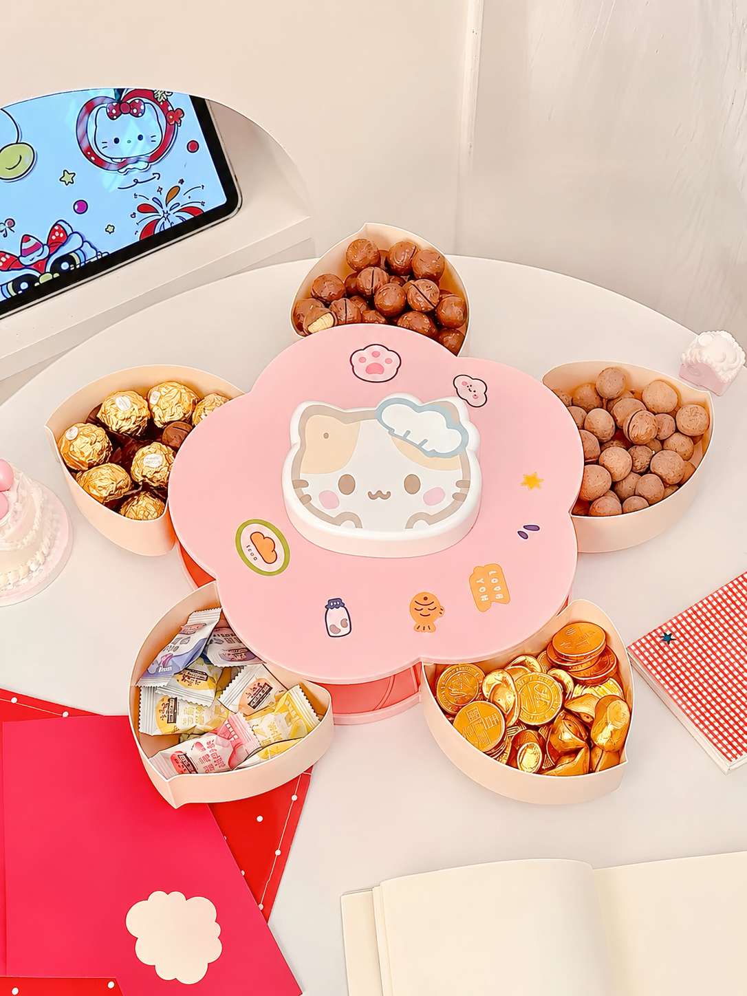 Rotatable Cute Cartoon Divided - Food Storage With Dividers recension och pris