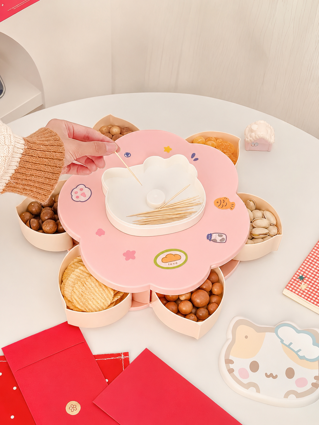 Rotatable Cute Cartoon Divided - Food Storage With Dividers recension och pris