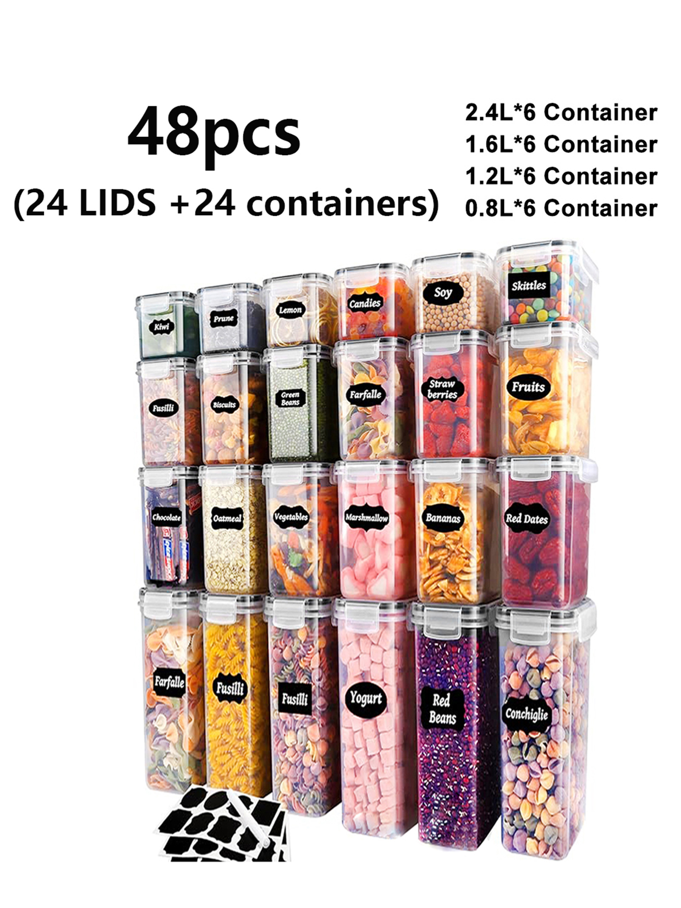 48pcs,Sealed food storage cont - Food Storage Jars Plastic recension och pris
