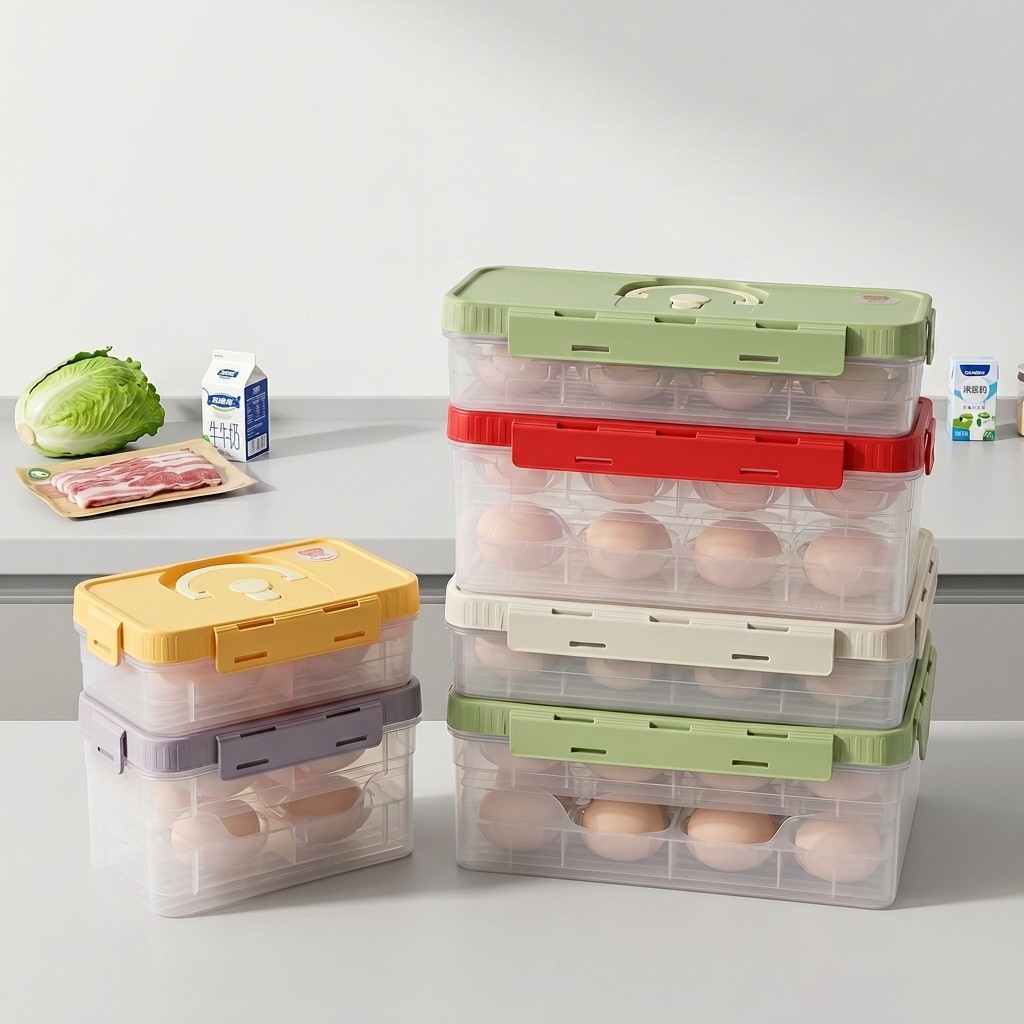 Stackable Egg Storage Box Refr - Food Storage Plastic Containers With Lids recension och pris