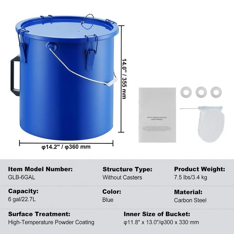 Carbon Steel Oil Storage Pail  - Food Storage With Lock recension och pris