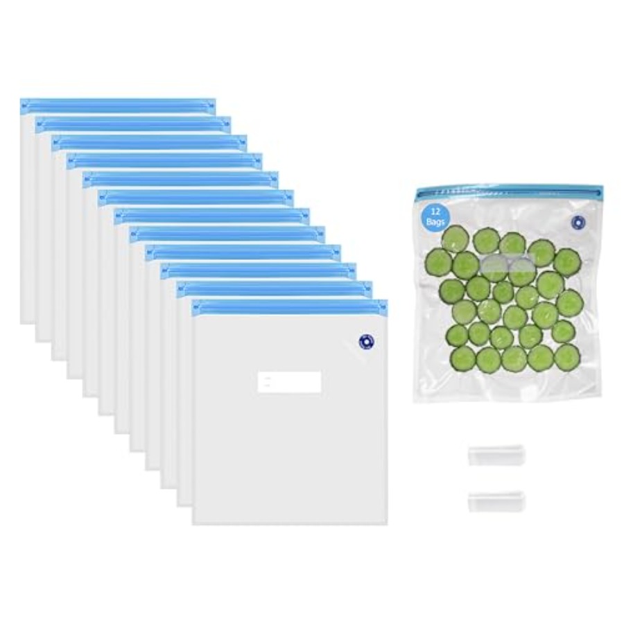 12 x 13 Set of 12 Reusable Air - Food Storage Reusable Bags recension och pris