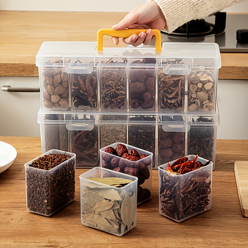 7-Piece Lidded Sealed Spice Co - Food Storage With Dividers recension och pris