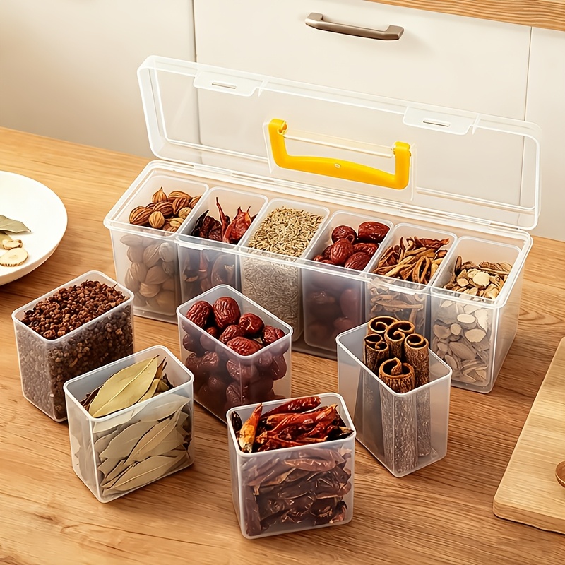 7-Piece Lidded Sealed Spice Co - Food Storage With Dividers recension och pris
