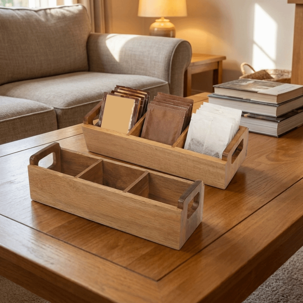 Wooden Tea Bag Storage Box 3 S - Food Storage Reusable Bags recension och pris