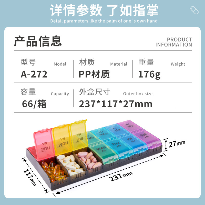 14-Grids Food-Grade PP Medicin - Food Storage Unit recension och pris