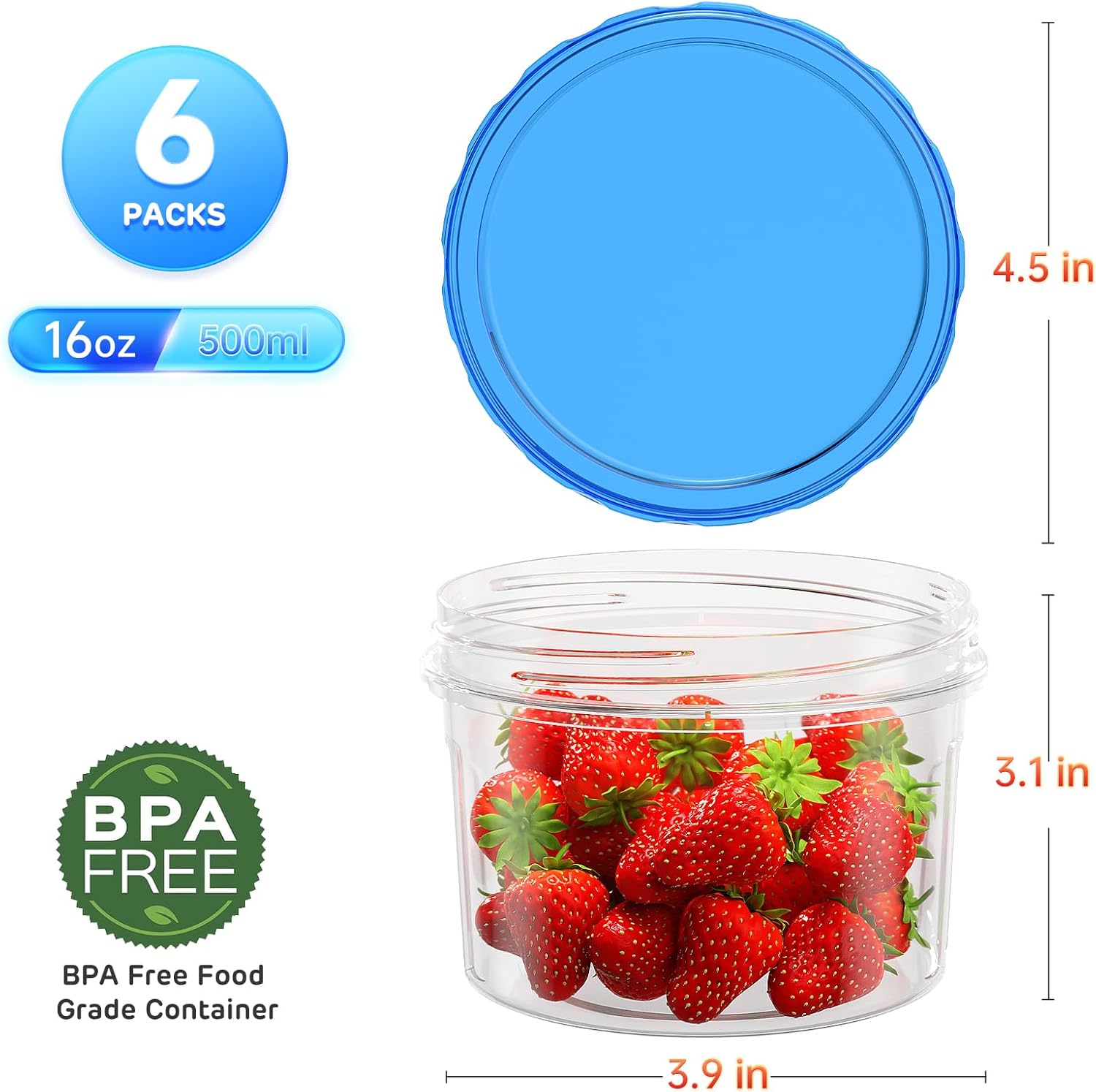 Freezer Storage Containers, [6 - Food Storage Plastic Containers With Lids recension och pris