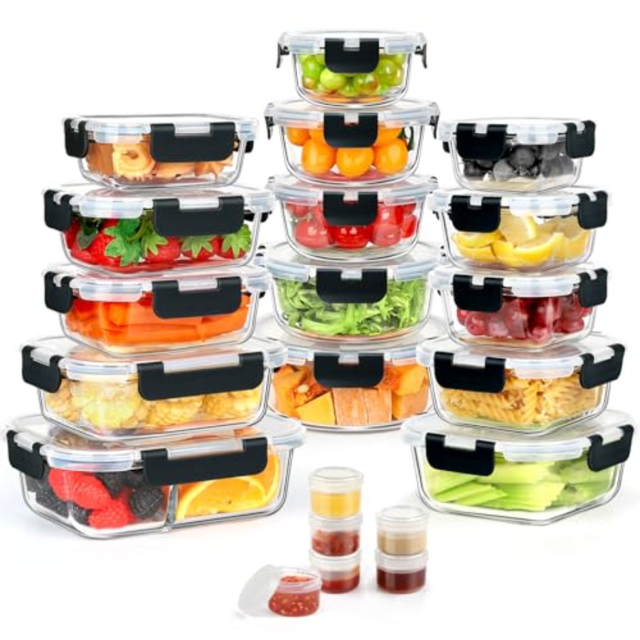42pcs Glass Food Storage Conta - Food Storage Lidl recension och pris