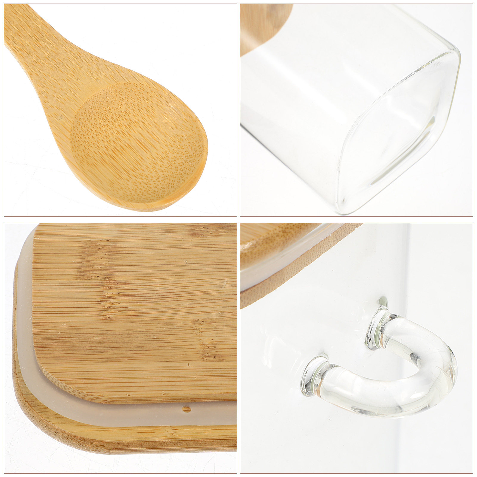 1Set Square Airtight Glass Foo - Food Storage Jars Plastic recension och pris