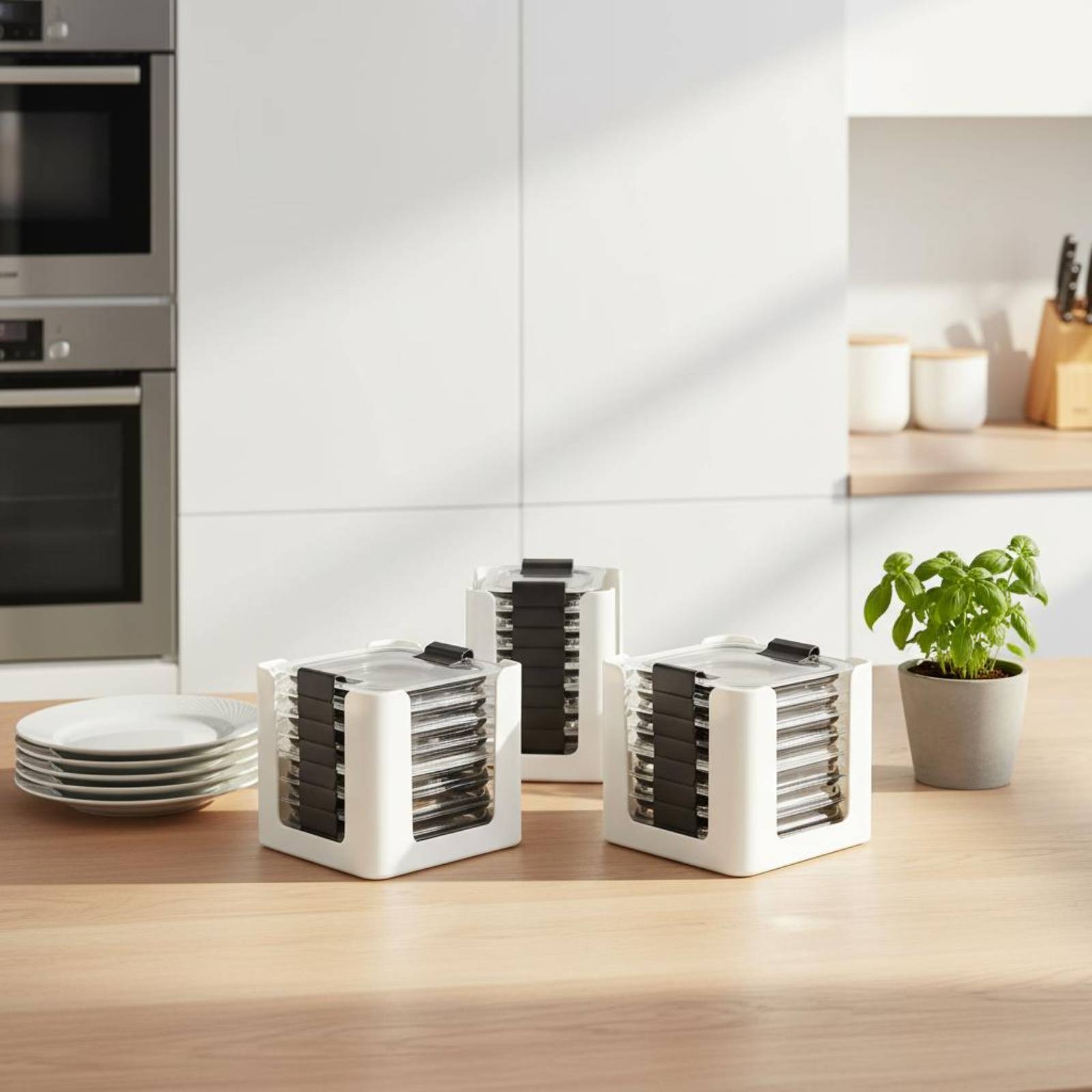 3 Pieces Lid Storage Rack Rect - Food Storage And Organizer recension och pris