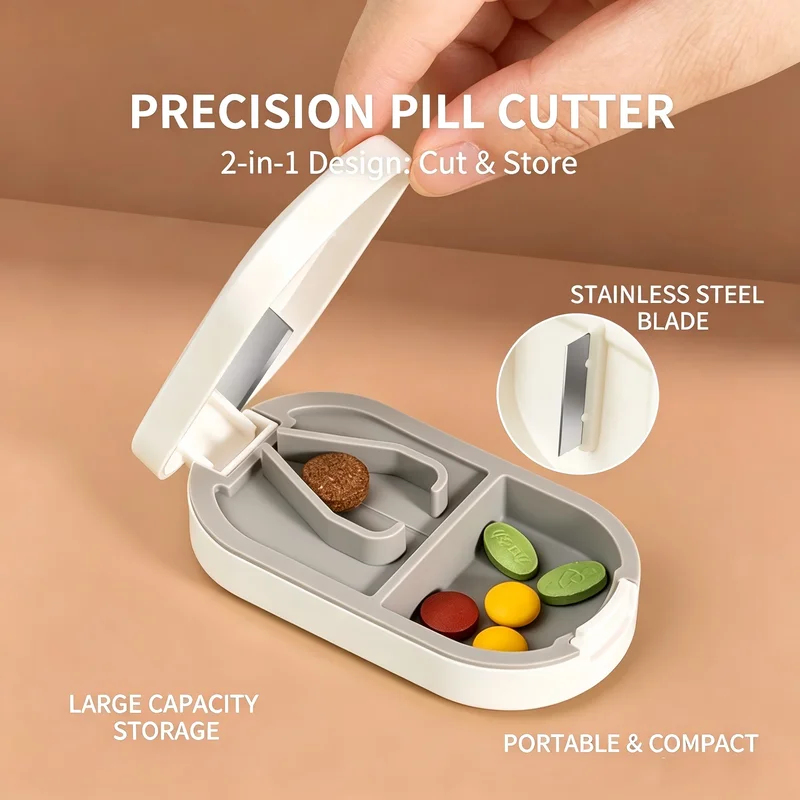 1-4Pcs Pill Splitter 2-In-1 Me - Food Storage Unit recension och pris