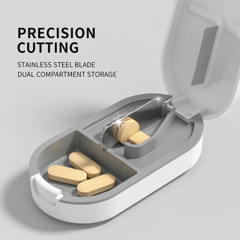 1-4Pcs Pill Splitter 2-In-1 Me - Food Storage Unit recension och pris
